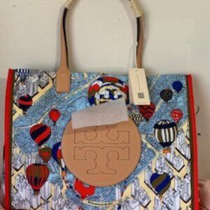 Tory Burch Ella Tote Hot Air Red Balloon Print Tote Bag